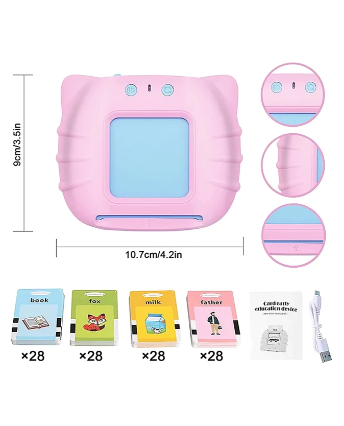 Interactive Talking Flash Cards for Kids – Learn Words with Sounds | USB Rechargeable